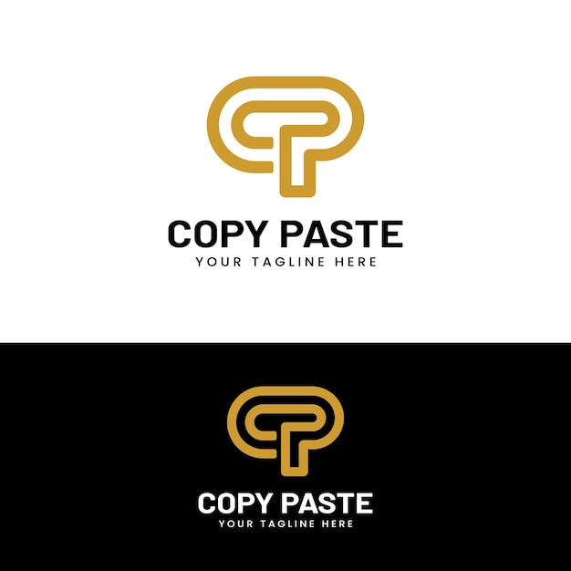 C p cp pc letter monogram logo design template