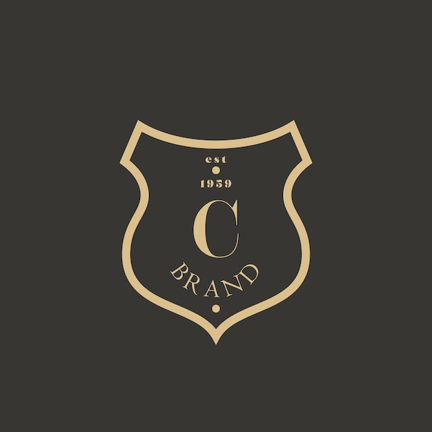 C vintage logo met luxe gouden kleuren