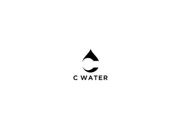 C acqua logo design illustrazione vettoriale