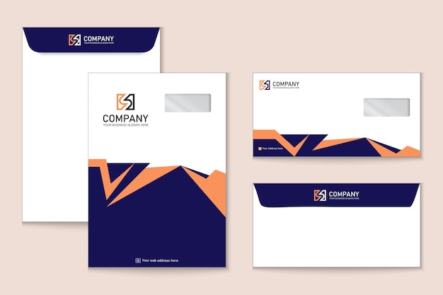 Vector c4 and dl envelope mockup with template design