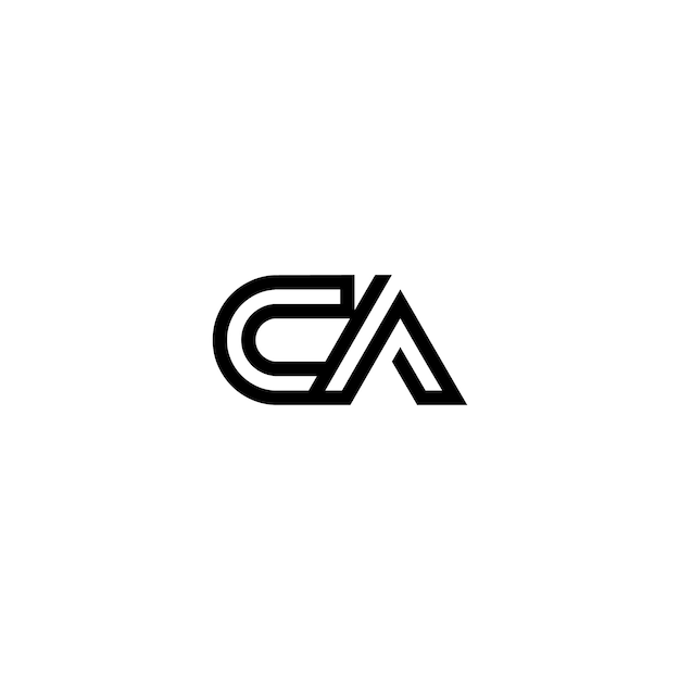 CA 모노그램 로고 디자인 문자 텍스트 이름 기호 모노크롬 로고 타입 알파 문자 간단한 로고
