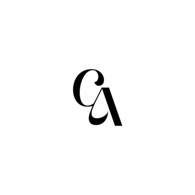 Ca monogramma logo design lettera testo nome simbolo monocromo logotipo carattere alfabetico logo semplice