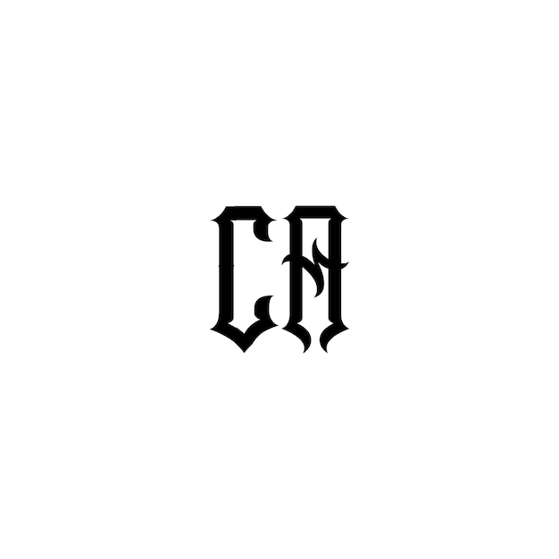 Vettore ca monogramma logo design lettera testo nome simbolo monocromo logotipo carattere alfabetico logo semplice