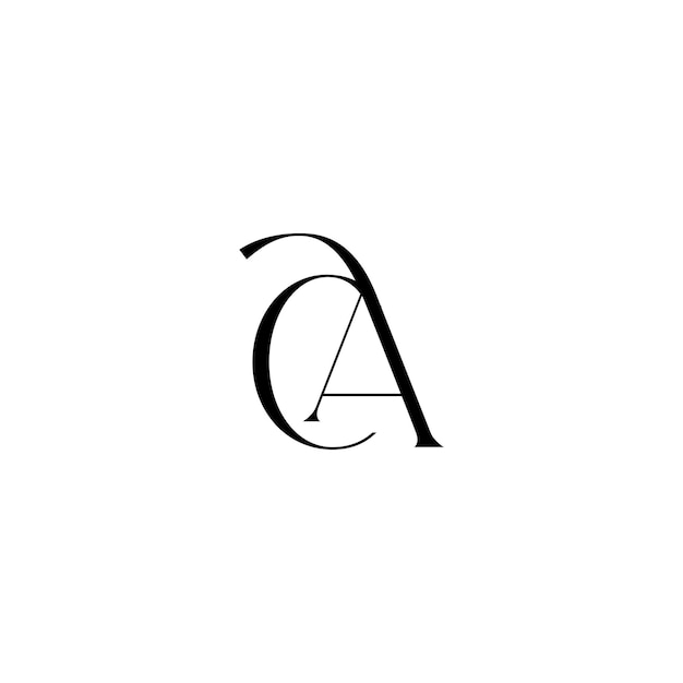 CA monogram logo ontwerp letter tekst naam symbool monochrome logotype alfabet karakter eenvoudig logo