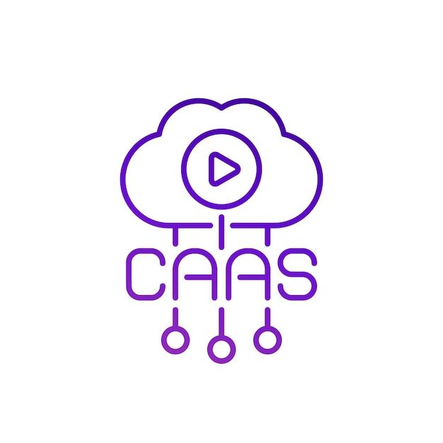 サービスとしての CaaS ライン アイコン コンテンツ