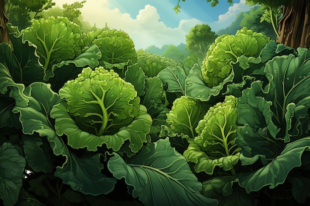 Cabbage field green