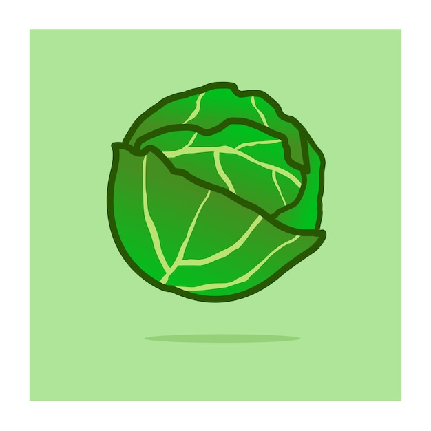 cabbage icon flat illustration of green onion vector icons for web