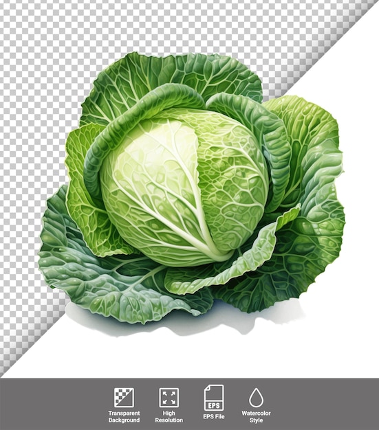 Vector cabbage isolated on transparent background vector illustration