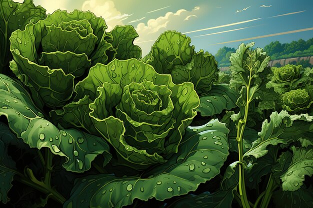 Vector cabbage set savoy white cabbage broccoli cauliflower kale and other vector illustration