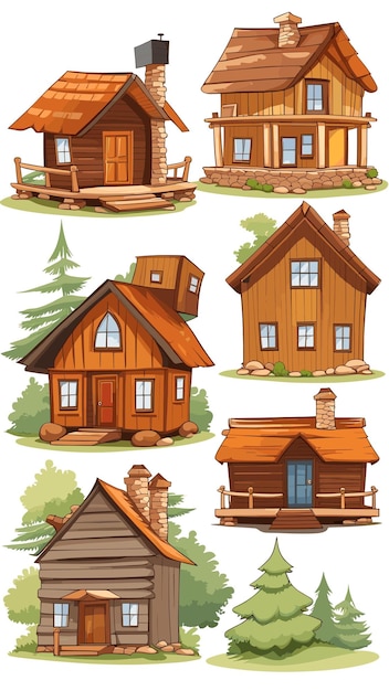 Vector cabin drawing cartoon artwork vector