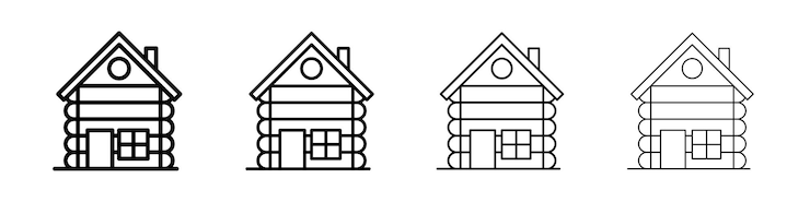 Vector cabin icon flat illustration sign