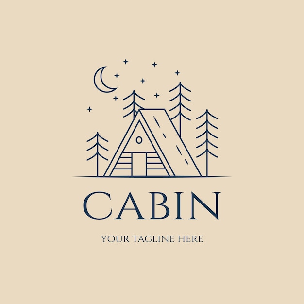 Vector cabin linear logo icon and symbol vector illustration design