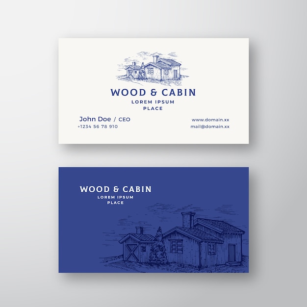 Cabin in the woods abstract vintage logo