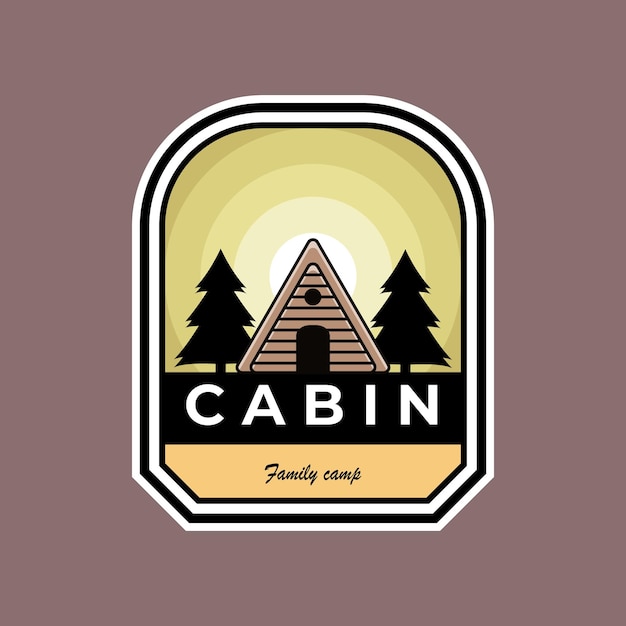 Vector cabine embleem badge logo vector illustratie