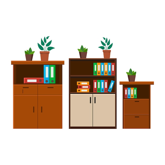 Cabinet, file cabinet icon. vector isolated background .