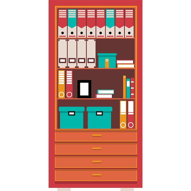 Vector cabinet vector office work room interior icon