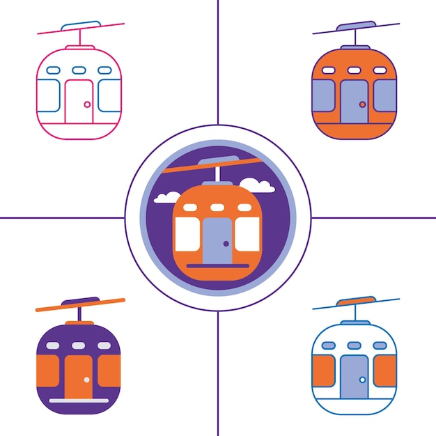 cable car in flat design style