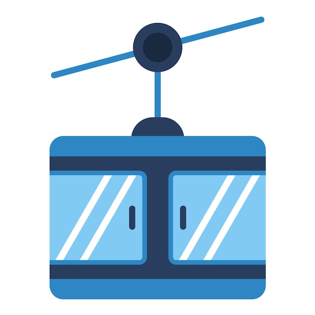Vector cable car flat illustration