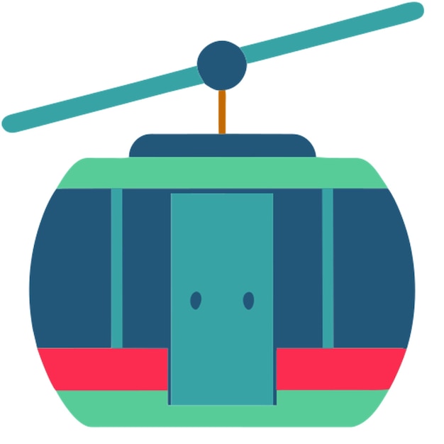 cable car icon colored shapes