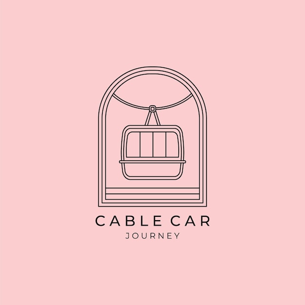 Cable car logo cartoon template icon black modern isolated vector illustration