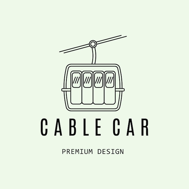 旅行するケーブル車のロゴのアイコンのデザインのミニマリストのベクトル図