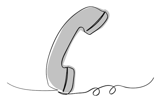 Cable telephone line art continuous simple vector sketch doodle