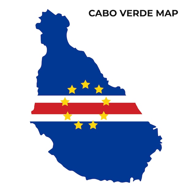 Vector cabo verde flag map design illustration of cabo verde country flag inside the map vector image