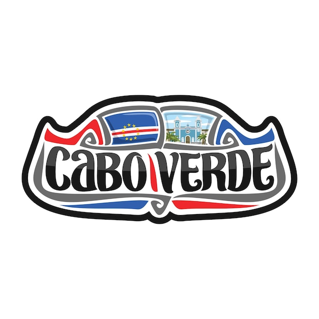 Vector cabo verde sticker flag logo badge travel souvenir illustration