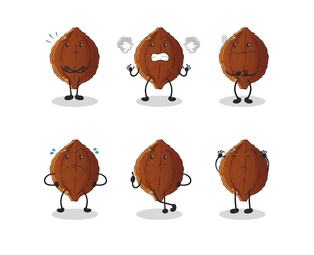 Cacao boos groepskarakter. cartoon mascotte vector