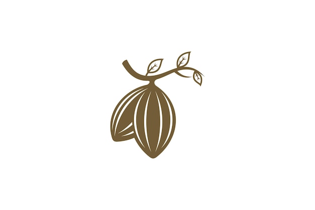 Vector cacao fruit logo ontwerp vector