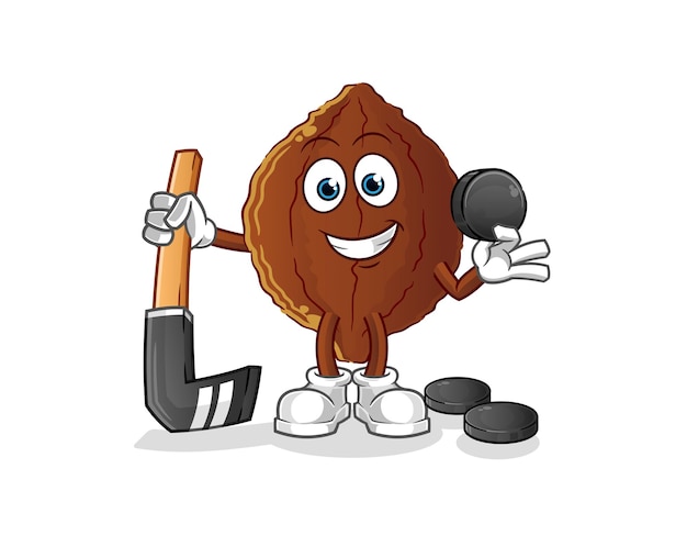 Cacao hockey vector. stripfiguur