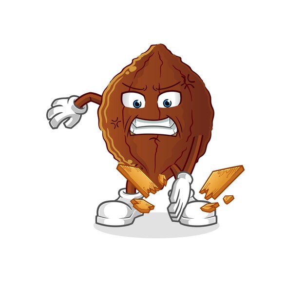 Mascotte di karate al cacao. vettore dei cartoni animati