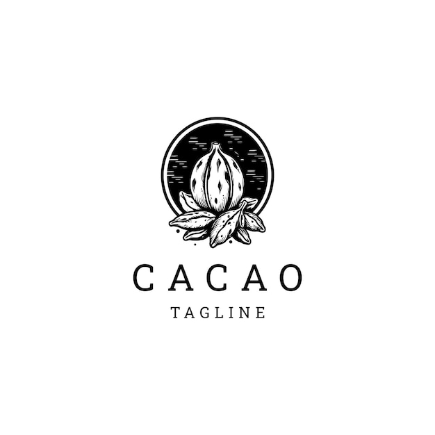 Modello di progettazione di icone vettoriali del logo del cacao