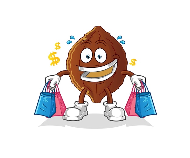 Cacao shoping mascot. cartoon vector