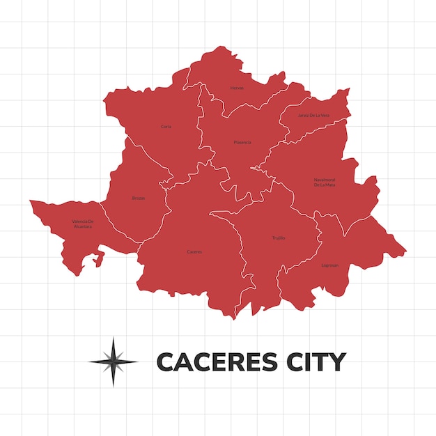 Vector caceres city map illustration map of the city in spain