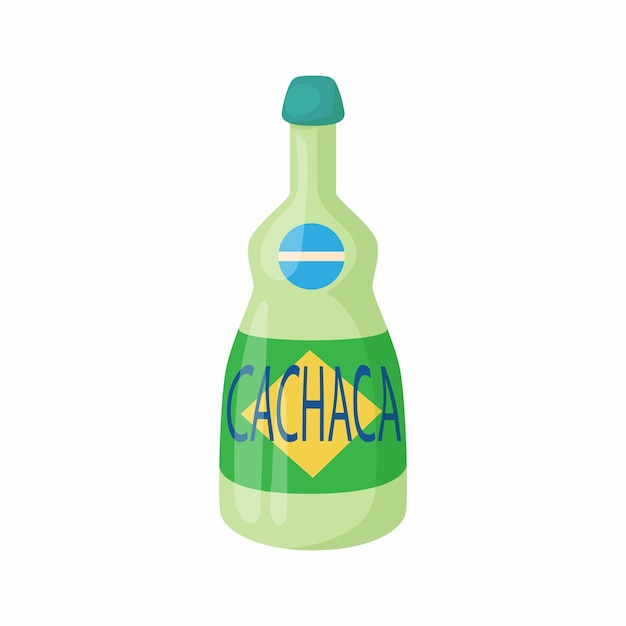 Cachaca pictogram in cartoon stijl geïsoleerd op witte achtergrond Braziliaanse alcoholische drank symbool