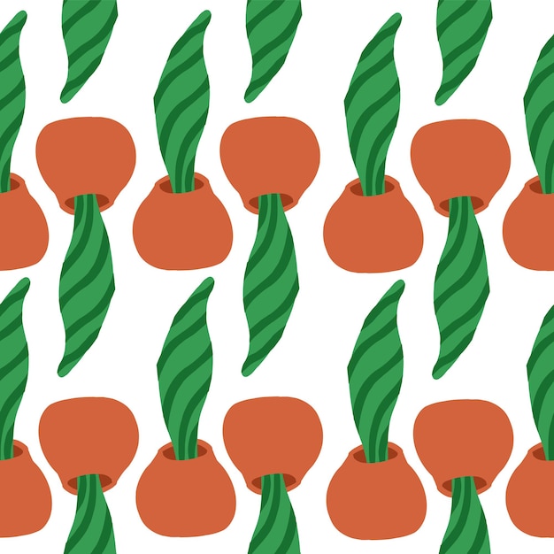 Cacti pattern in cartoon style