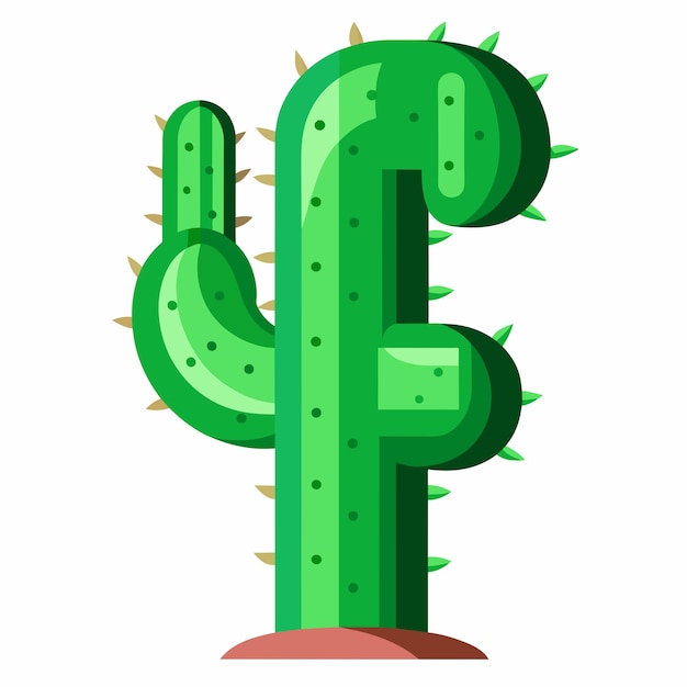 cactus Alfabet letter F vector op geïsoleerde witte achtergrond