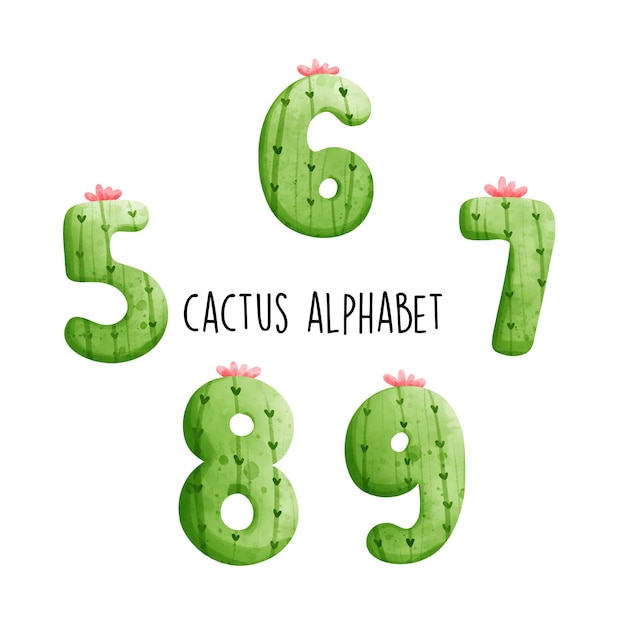 Cactus alphabet Vector illustration