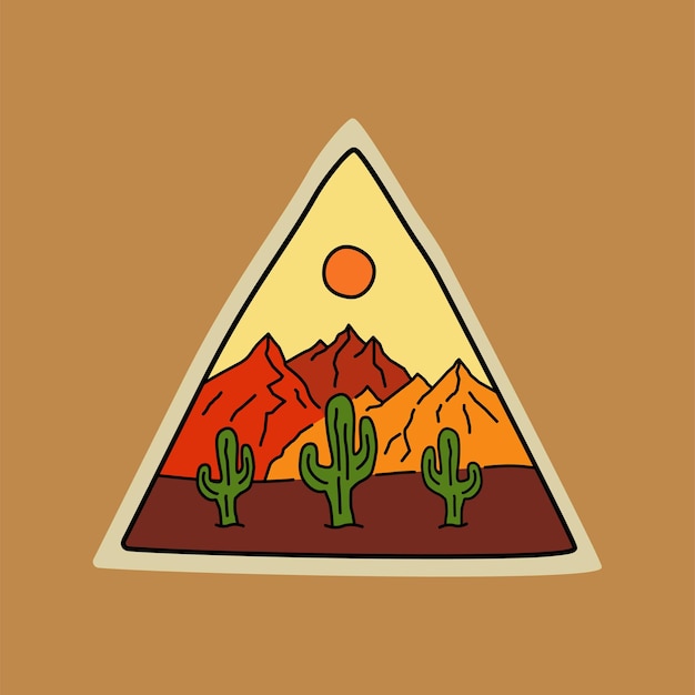 Vector cactus artwork theme for t-shirts, badges, and other uses