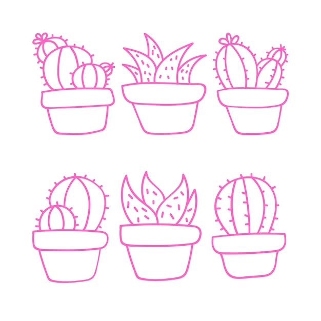 Кактус, кактусовые растения украшены, значок суккулентного растения, иллюстрация, графика, клипарт