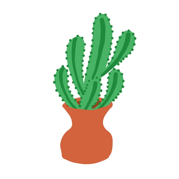 Cactus in cartoon flat style