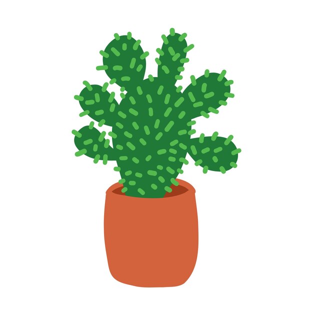 Cactus in cartoon flat style