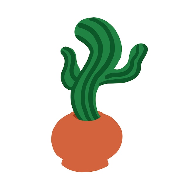 Cactus in cartoon flat style