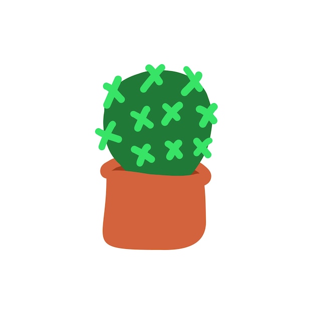 Cactus in cartoon flat style