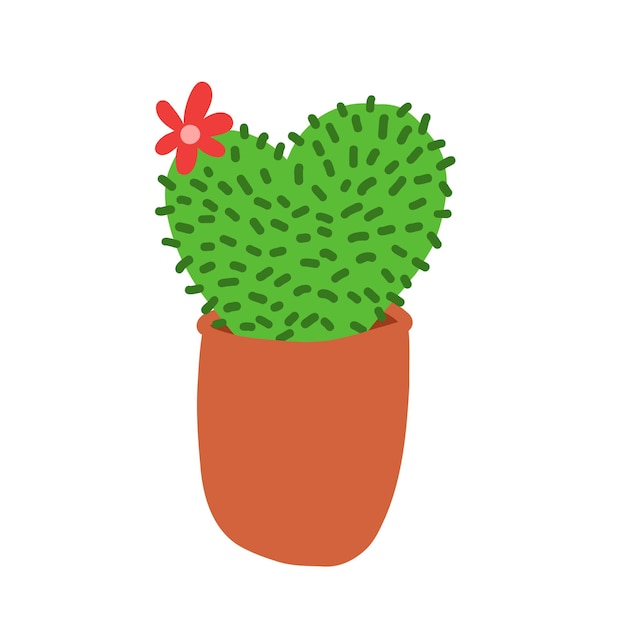 Cactus in cartoon flat style