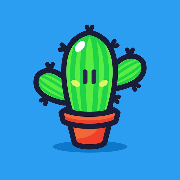 Cactus cartoon vector illustration