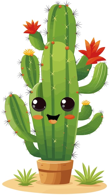 Vector cactus drawing cartoon artwork vector