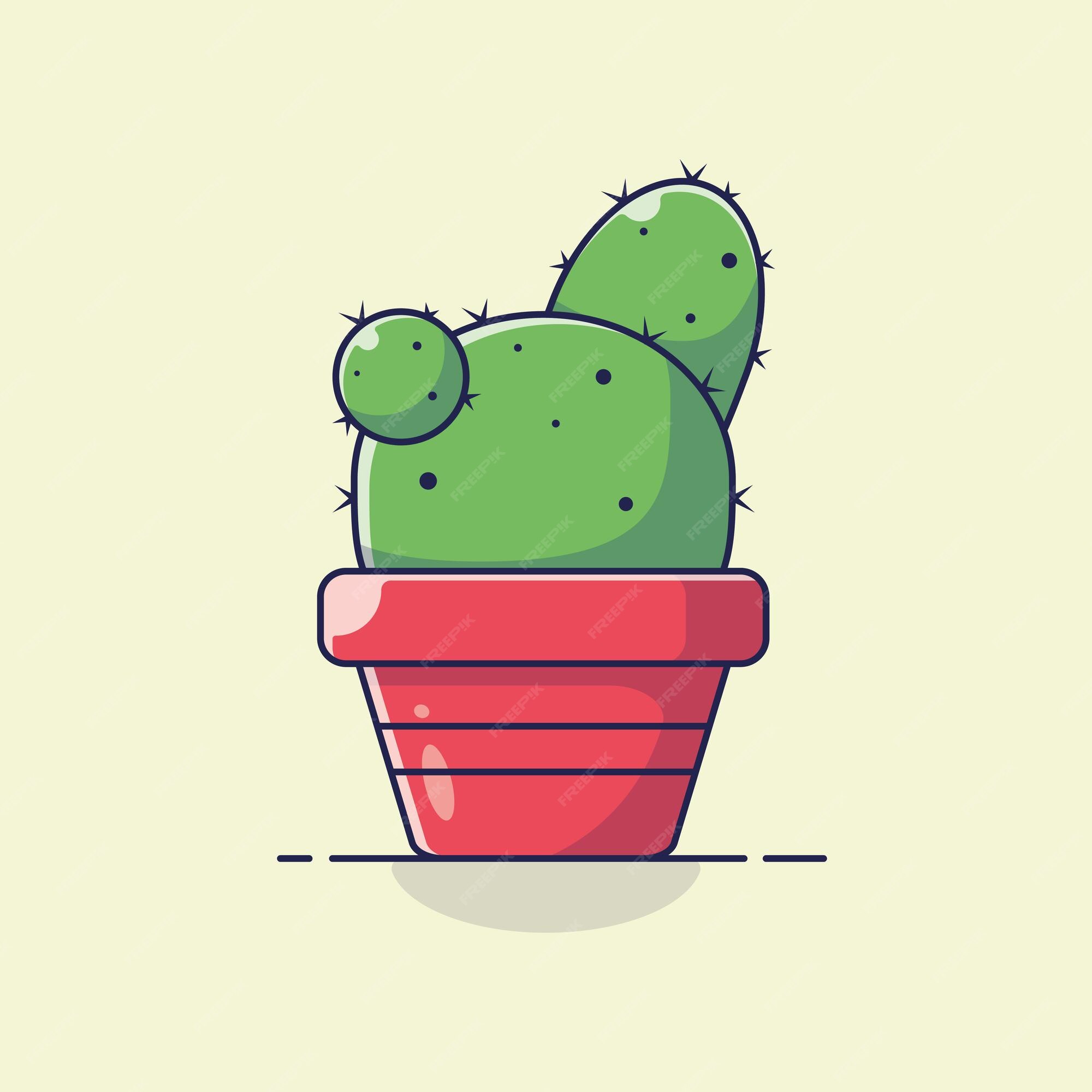 Premium Vector | Cactus flower cartoon vector illustration