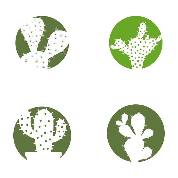 Cactus in vaso di fiori logo illustrazione vettoriale